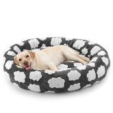 JOEJOY Donut lit chien rond en peluche avec housse amovible pour nettoyage facile
