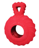 Jolly Pets Tuff Treader rouge de 6 pouces prêt pour des jeux robustes.