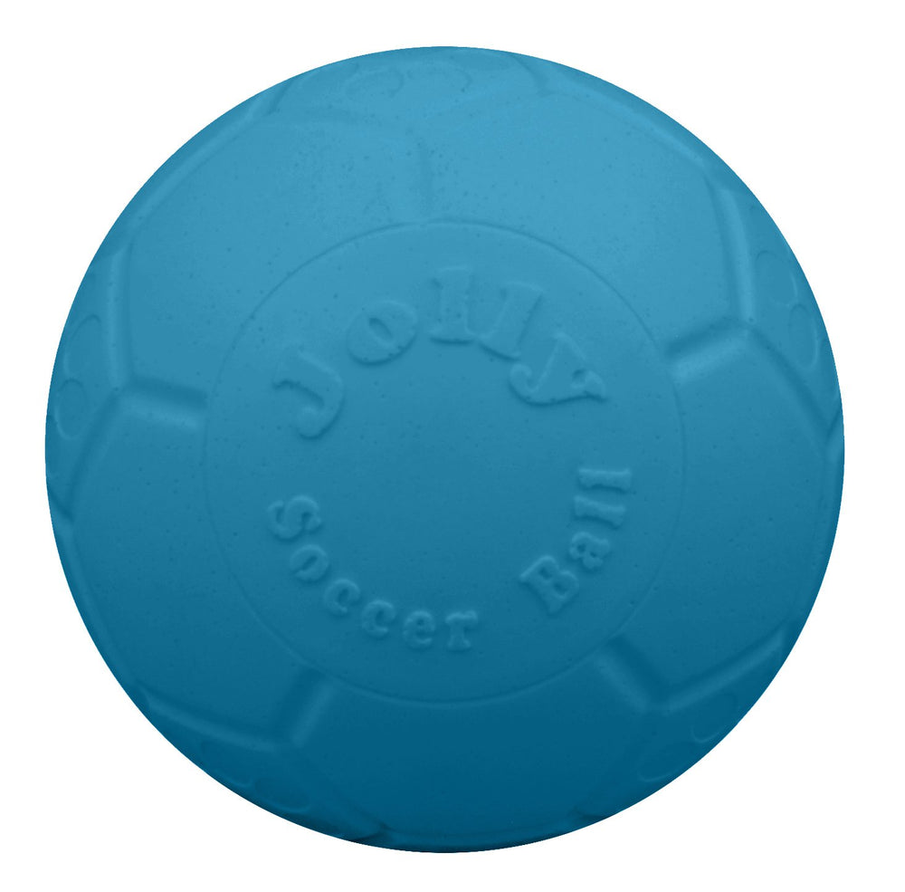 Balle soccer Jolly Pets grande flottante de 8 pouces en bleu océan idéale pour l’eau.
