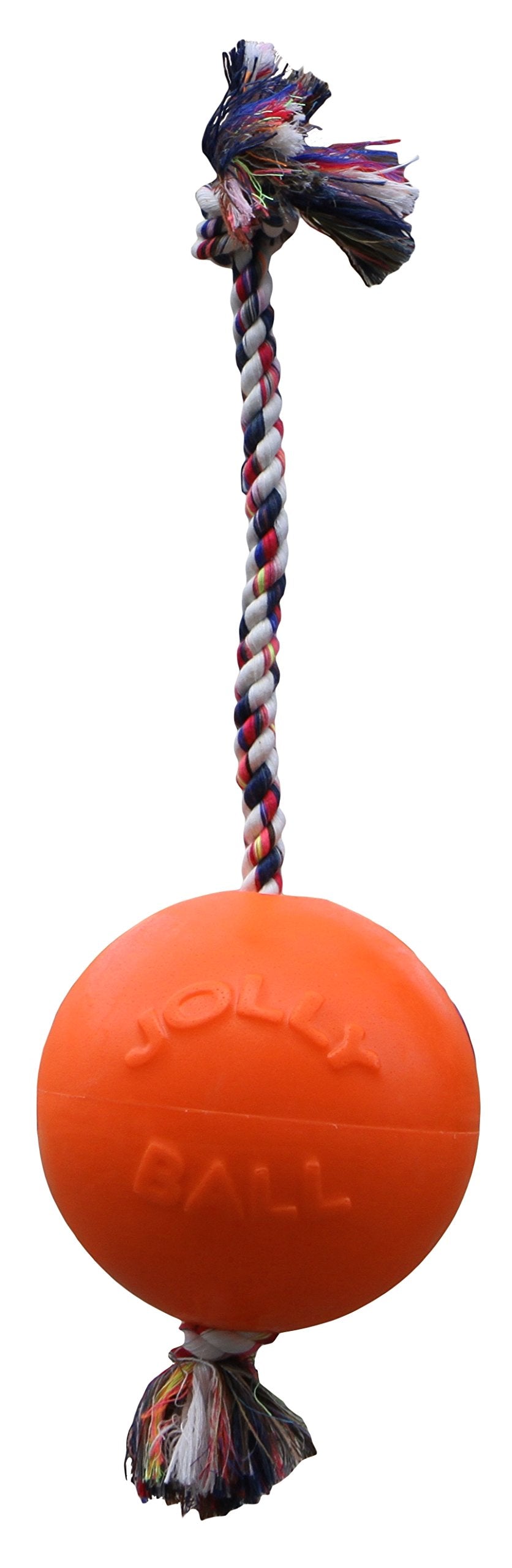 Jolly Pets Romp-n-Roll balle 8 pouces orange, parfaite pour jeux de lancer et récupération.