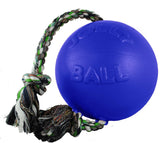 Jolly Pets Romp-n-Roll corde et balle bleue, stimulation physique lors du jeu en plein air