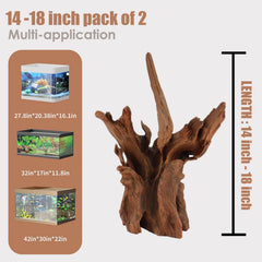 Racine Jorewood structure unique, idéale pour aquariums 30 gallons et plus.