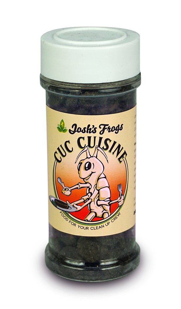 Josh's Frogs Clean Up Crew Cuisine pellets – dispositif de nourrissage précis dans le vivarium.