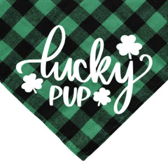Bandana Saint-Patrick en pose photo, accessoire festif pour chien.