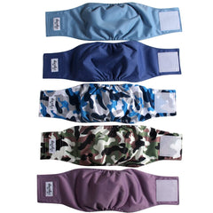 JoyDaog couche réutilisable ventre-chien bleu, confort durable et propreté continue.