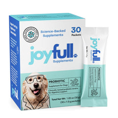 JoyFull Probiotiques chien – sachets 1 g faciles à doser pour l'alimentation.