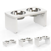 JOYOPAW support elevé pour chien blanc, accès pratique à nourriture et eau.