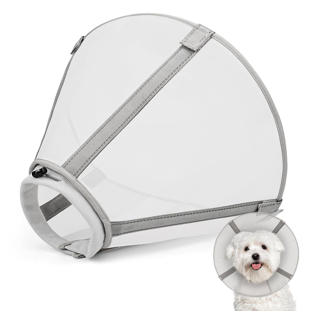 Joypig collier-cone maillage respirant protège les blessures post chirurgie et laisse respirer le chien