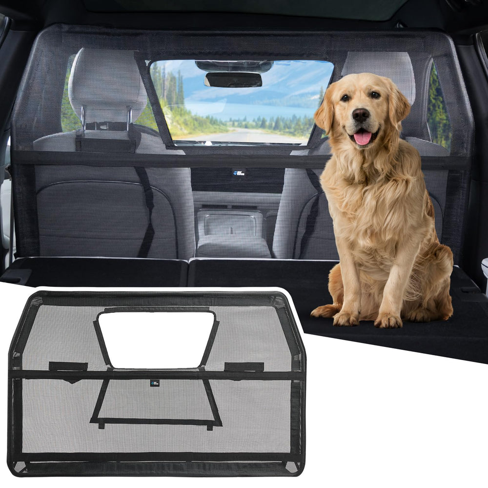 JOYTUTUS barrière chien voiture 52po avec fenêtre visuelle pour surveiller votre animal