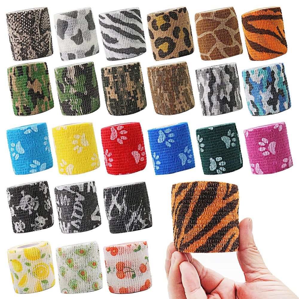 Bandage auto-adhésif JpGdn, rouleau 2 pouces, motif leopard, maintien fiable pour animaux actifs.