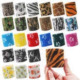 Bandage auto-adhésif JpGdn, rouleau 2 pouces, motif leopard, maintien fiable pour animaux actifs.