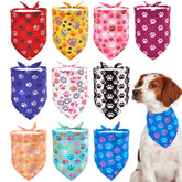 JpGdn bandana grand-chien empreinte-pattes rouge, parfait pour photo souvenir