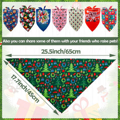 Bandana triangle polyester JpGdn, motif sapin, usage quotidien pour petits et moyens chiens.