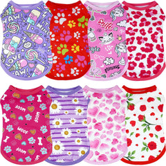 JpGdn ensemble t-shirts chien petit rose, idéal pour des balades confortables.