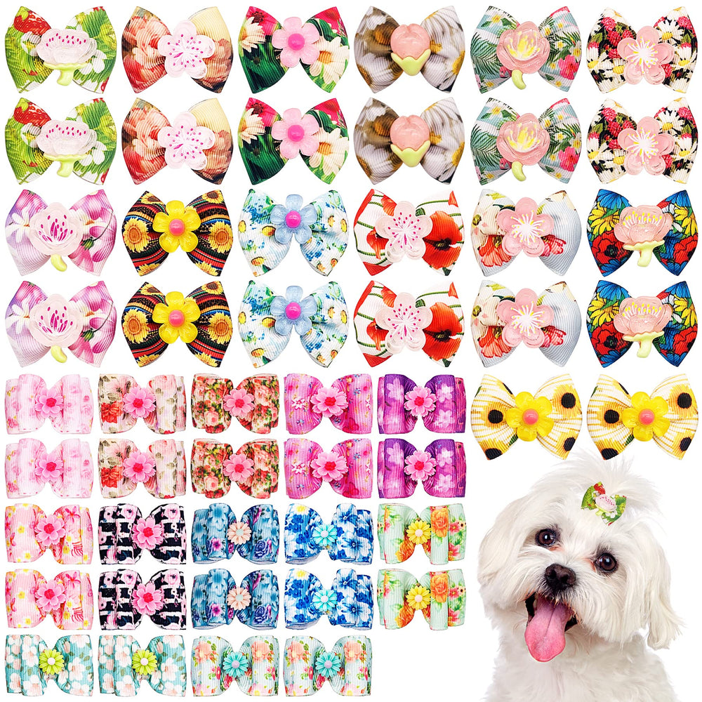 Na9eud poil jpgdn chien motif tulipe, accessoire élégant et facile e0 attacher