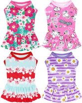 Robe JpGdn pour chien, motif daisies violet, parfaite pour balades estivales