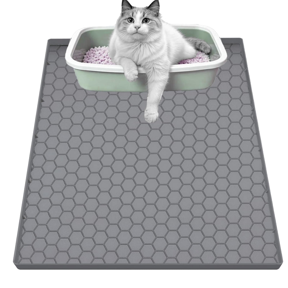 Tapis JSXZWOO gris grand format capture les grains et protège le sol.