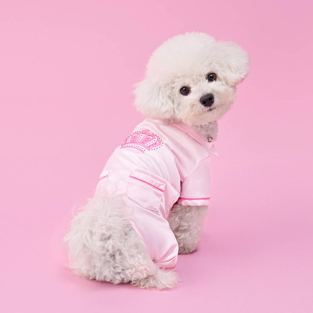 Pyjama satin Juicy Couture pour chat rose — vue avant, confort chic