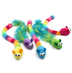Jumpaws souris colorées avec queue plume longue, stimulateur de jeu interactif pour chat