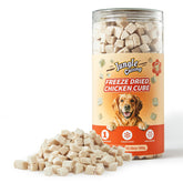 Jungle Calling bouchées poulet lyophilisé pour chat, goût riche et digestion facilitée.