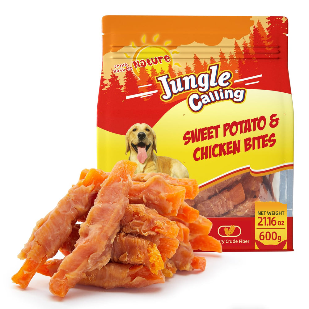 Jungle Calling friandises poulet et patate douce, 21-2oz, récompense idéale pour l'entraînement.