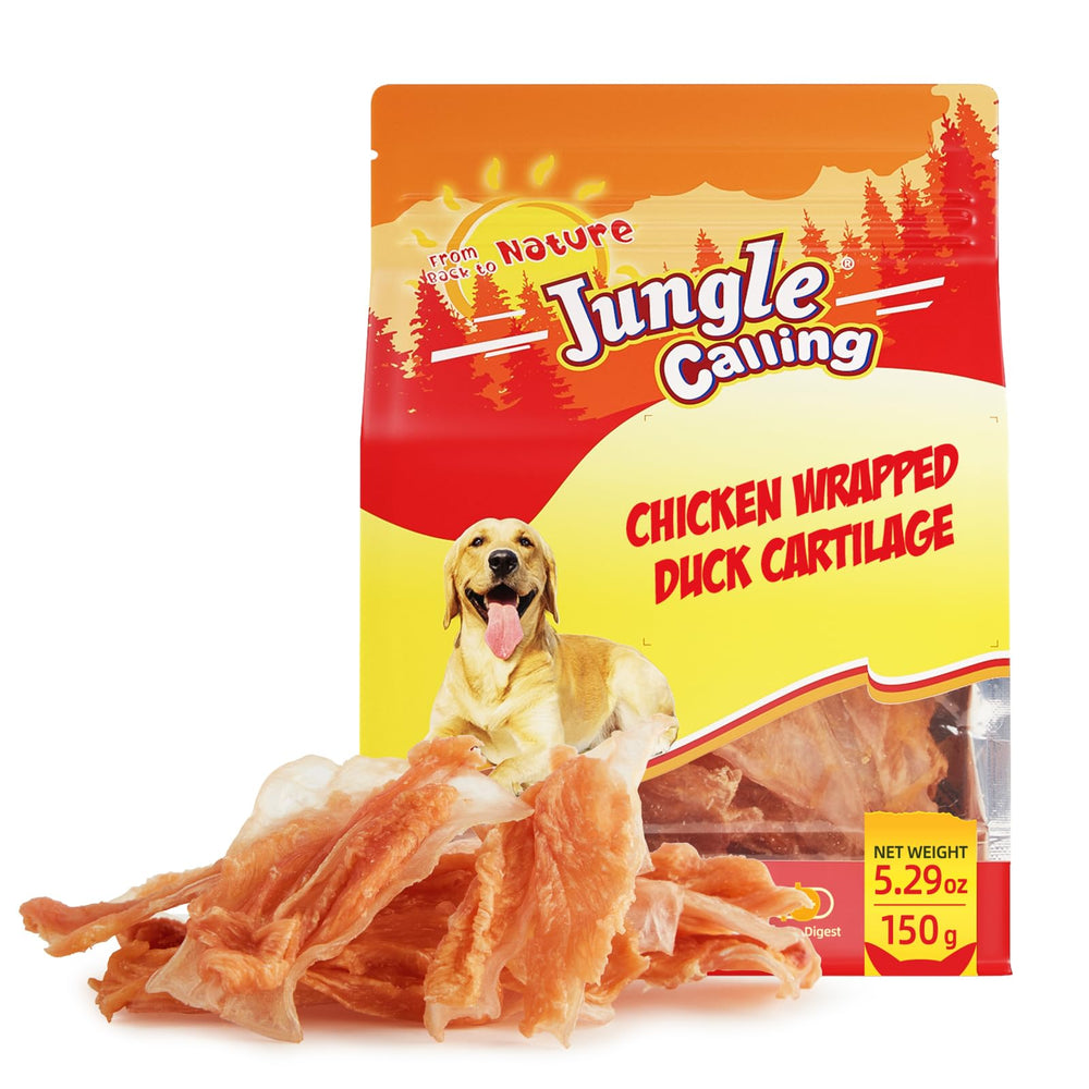 Avec Jungle Calling os-wrap-poulet, une friandise protéinée pour soutenir l'entretien des dents et l'énergie.