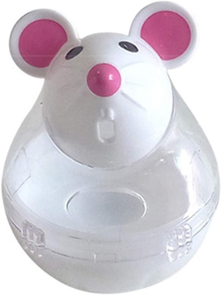 Juroicessry souris interactive pour chat beige, stimule l'activité et le jeu récompensé.