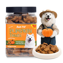 Just Try friandises chien citrouille 15oz — soutien digestif potentiel et goût agréable.