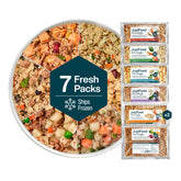 JustFoodForDogs échantillon nourriture chien frais surgelée – parfait pour tester plusieurs recettes.