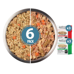 JustFoodForDogs Panier Frais avec boîtes de boeuf et poulet, repas complet pratique