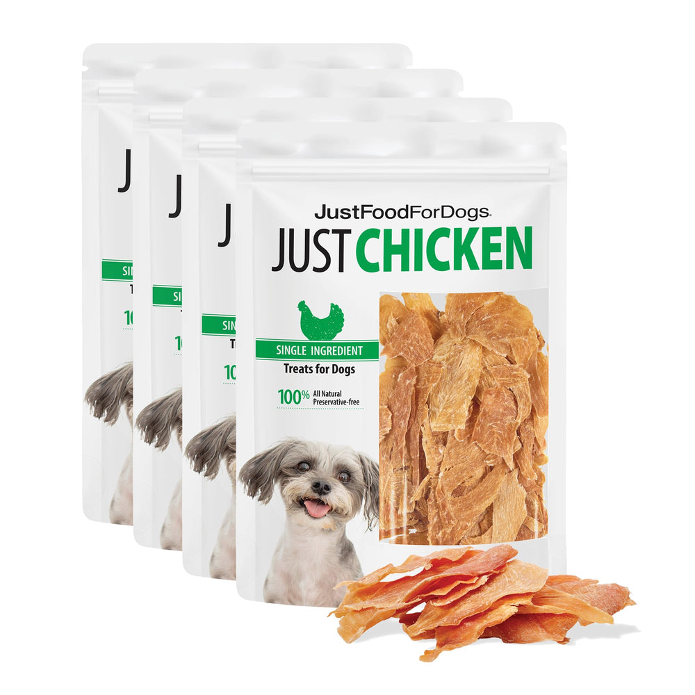 JustFoodForDogs – poulet-poitrine-tranches: friandise saine pour chien.