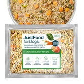 JustFoodForDogs poulet et riz – plat frais pour chien exigeant, bon goût.