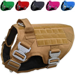 Harnais tactique JVA Pro Promax avec boucles métalliques robustes pour chiens puissants.