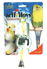 JW ActiviToy Boule Disco pour petit oiseau; stimulation visuelle et divertissement en cage.