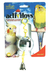 JW ActiviToy Boule Disco pour petit oiseau; stimulation visuelle et divertissement en cage.