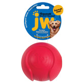 Le jouet iSqueak Bouncin Baseball de JW, balle résistante idéale pour le lancer et la mastication.
