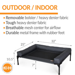 K&H Pet Cot: cadre en métal surélevé de 7 pouces pour le frais et le sec.