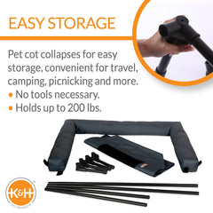 K&H Pet Cot: tissu imperméable et maillage respirant.