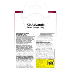 K9 Advantix Extra Large : application topique sur la peau du chien, protection contre moustiques.
