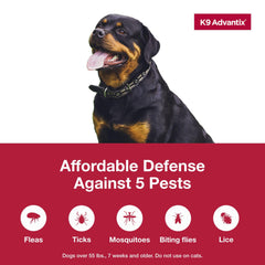 K9 Advantix Extra Large : protection contre les moustiques pour chiens lourds.