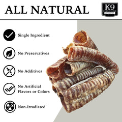 K9 Connoisseur Trachee pour chien, 7 pouces, durables et enrichissantes.