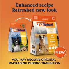 K9 Natural Poulet Lyophilise, sachet refermable pour conservation pratique.