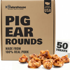 K9warehouse oreilles de porc rondes – récompense naturelle pour chiens actifs et entraînement