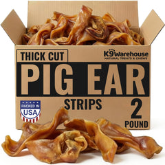 K9warehouse oreilles porc tranches epaisse, friandise naturelle et protéinée pour chiens