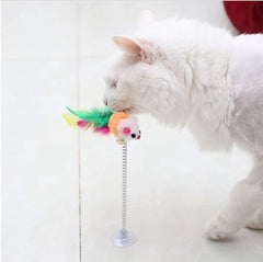 KABB souris ressort avec plume et clochette, stimule la curiosité du chat.