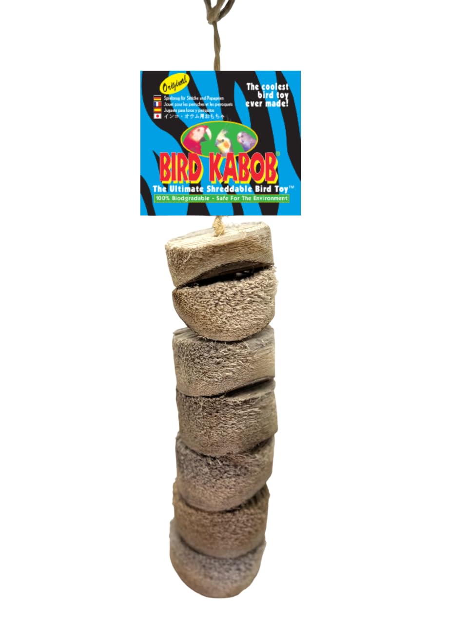 Bird Kabob Original : grignotage sur bois fibreux pour stimuler l'instinct de mastication.