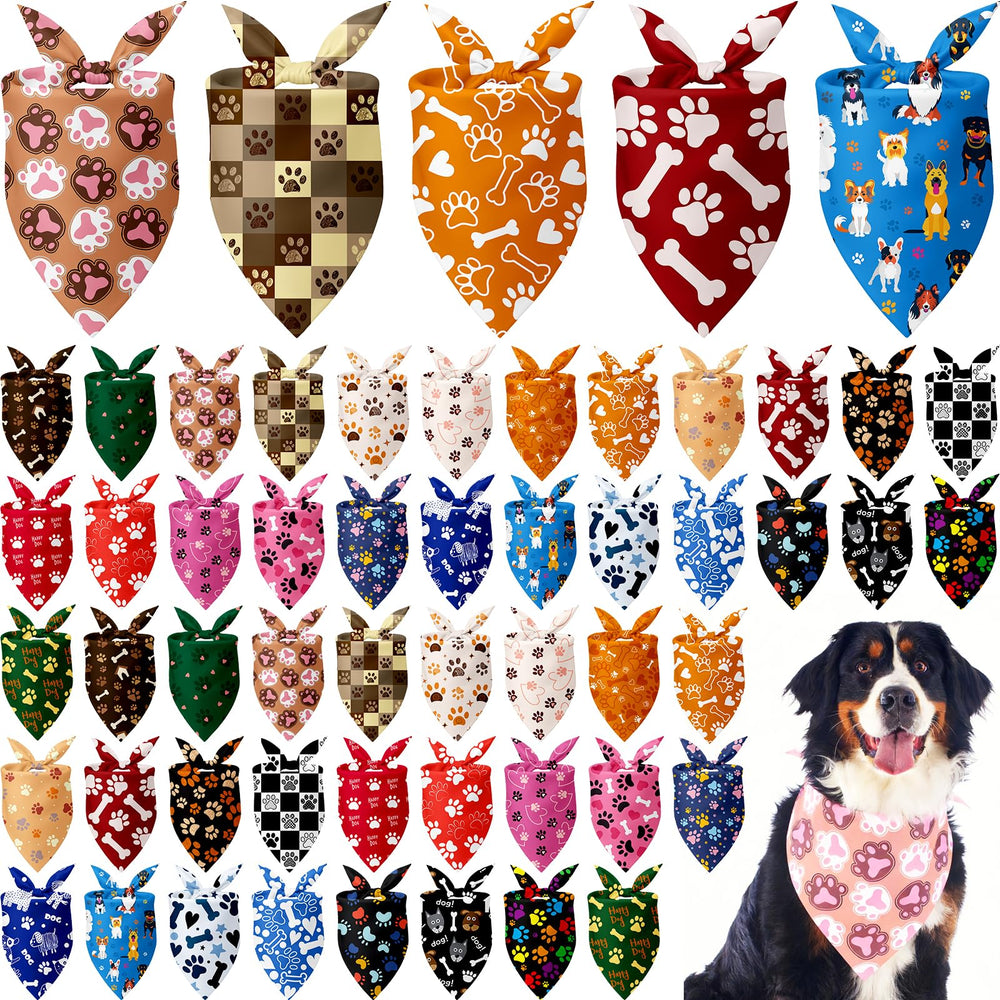 Bandanas Kacctyen chien motif pattes, parfait pour les sorties quotidiennes.