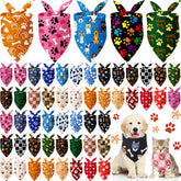 Foulard Kacctyen pour chien, motif pattes, accessoire mignon pour sorties quotidiennes.