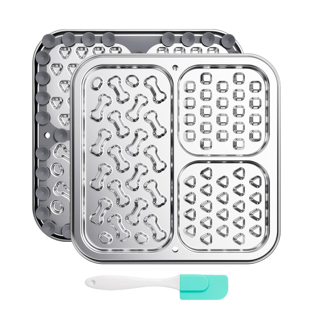 Kactoily Lick Mat en acier inoxydable avec 46 ventouses pour une tenue ferme.