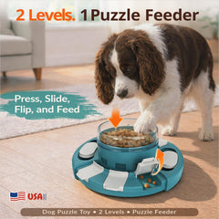 KadTC puzzle chien – huit emplacements incitant à explorer et ralentir les repas.